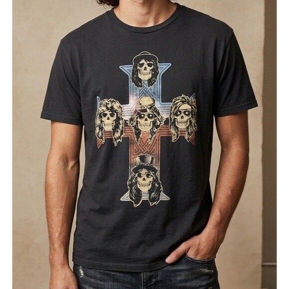 Guns And Roses Other - GUNS N ROSES Appetite For Destruction Band Tee 3XL Cross T SHIRT Fall 2019 Tour